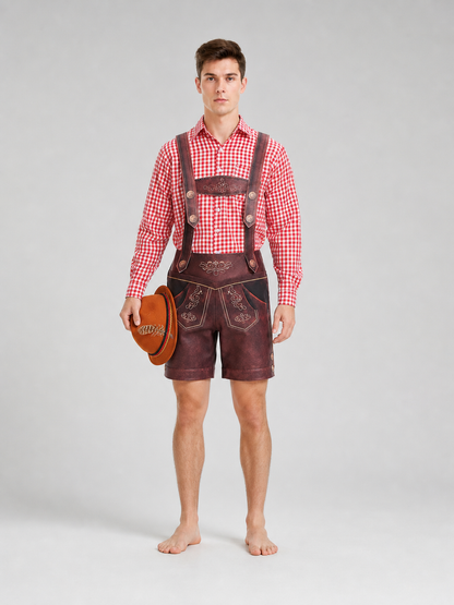 Red and White Checkered Shirt for Oktoberfest