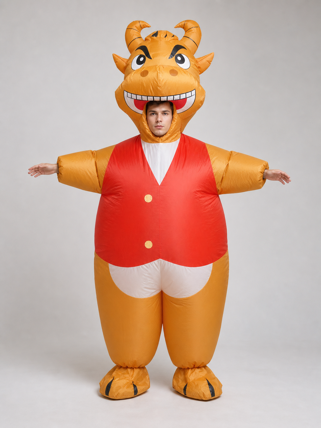 Inflatable Bull Costume with Red Vest
