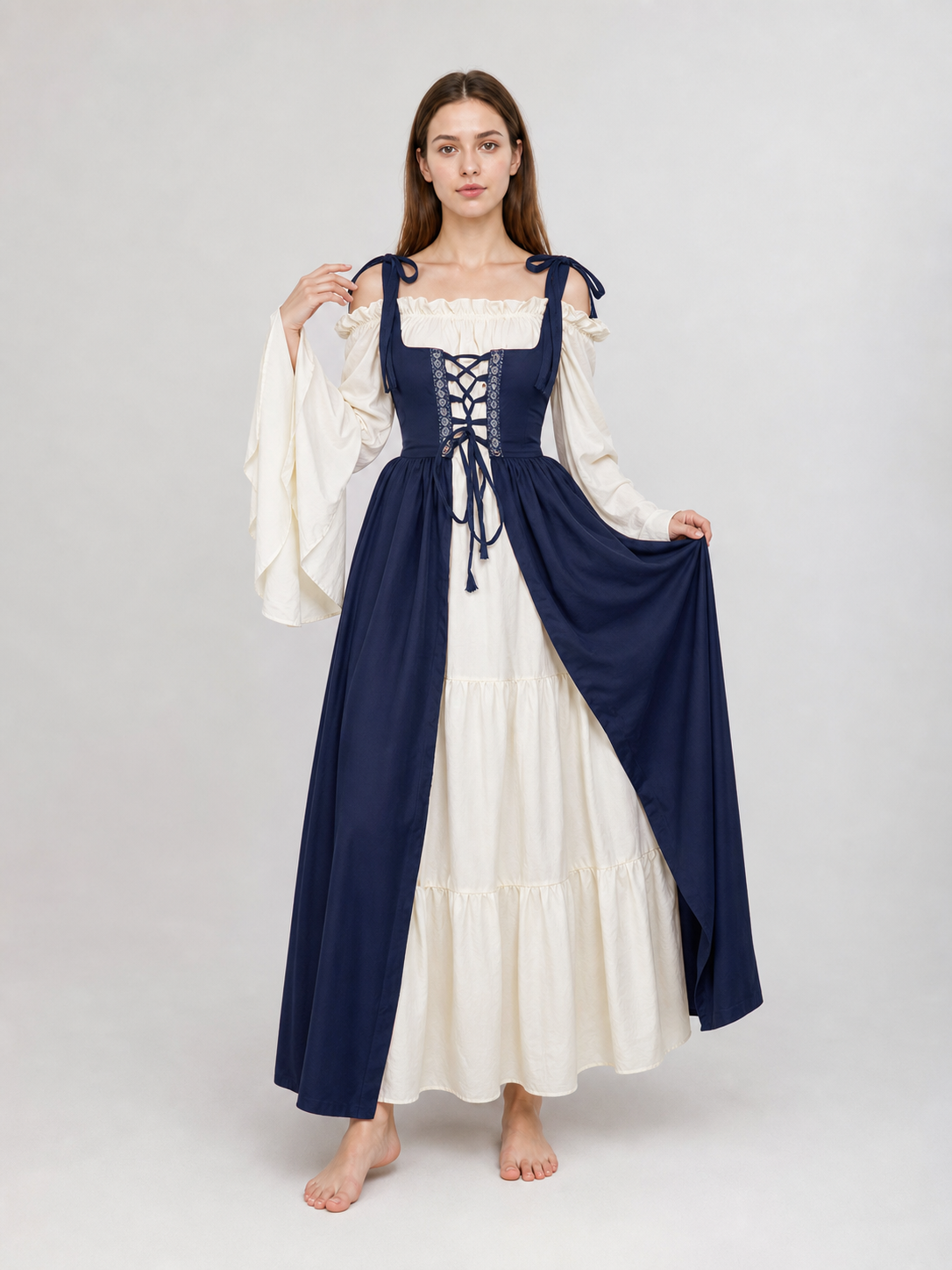 Renaissance-Style Costume Dress with Lacing