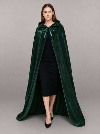 Green Gothic Carnival Cloak with Hood