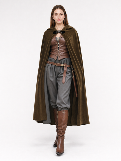 Brown Hooded Costume Cape
