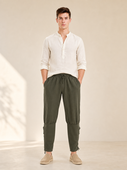 Relaxed-Fit Cargo Pants with Drawstring Cuffs