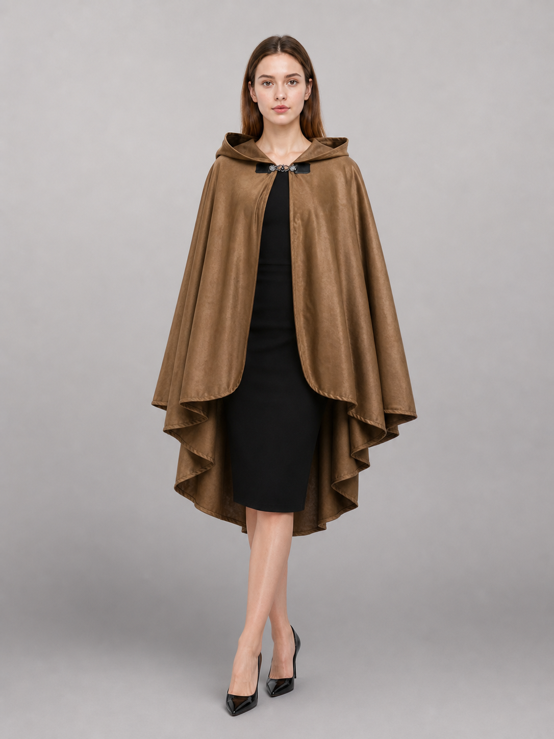 Brown Hooded Costume Cloak