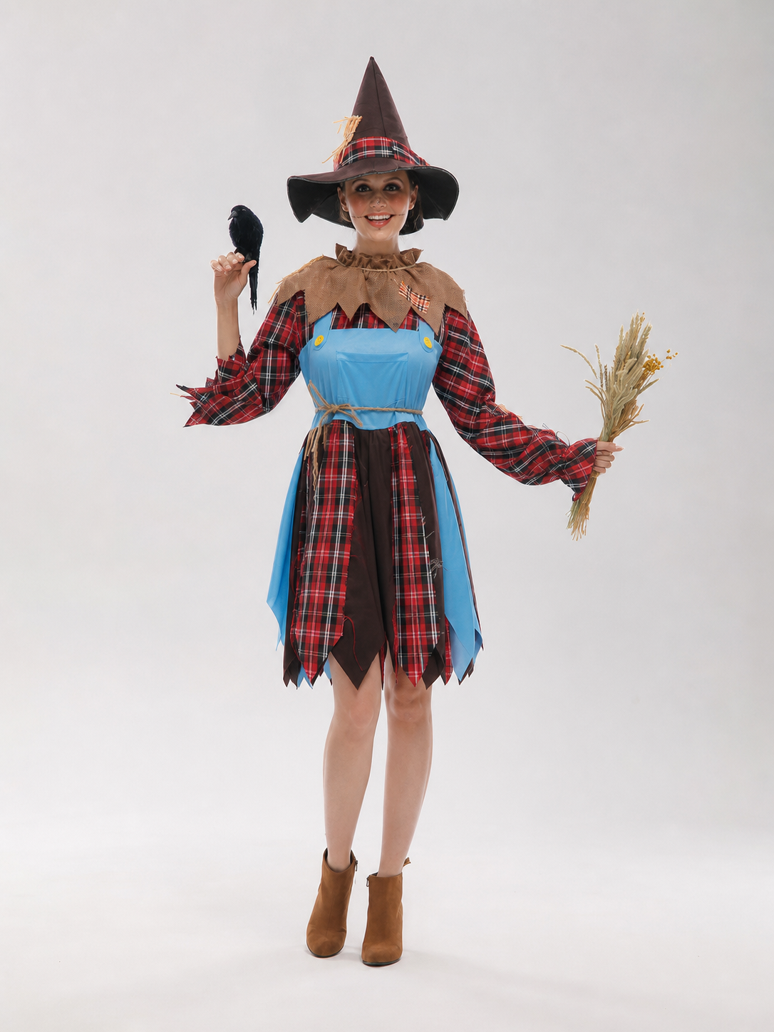 Scarecrow Costume: Dress and Hat main product view 3