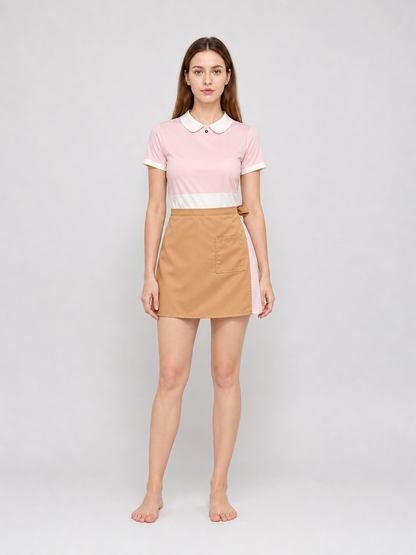 Short Pink Dress with Apron, Cute Style