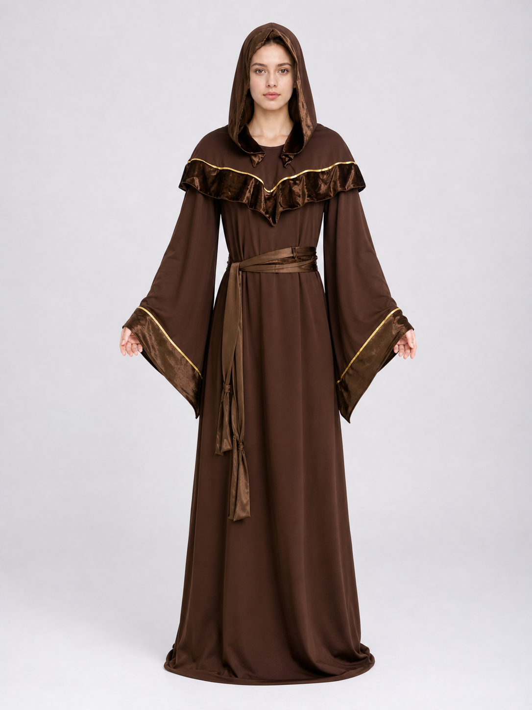 Hooded fantasy costume, long robe
