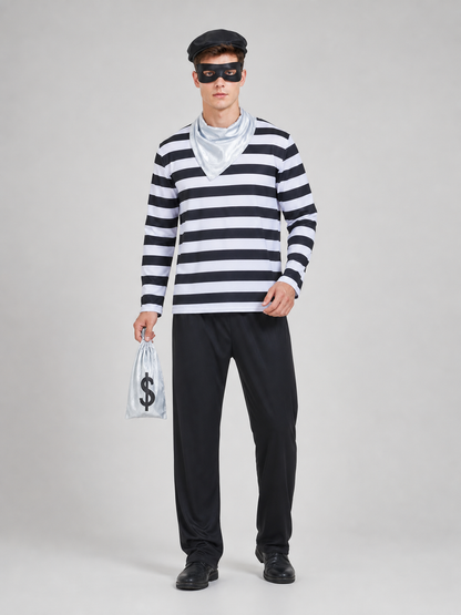 Striped Robber Costume for Cosplay