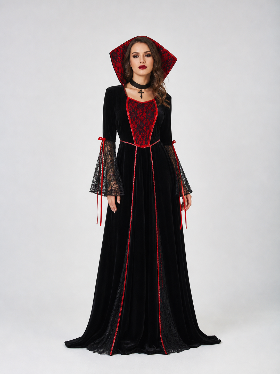 Gothic Cosplay Dress Costume with Choker