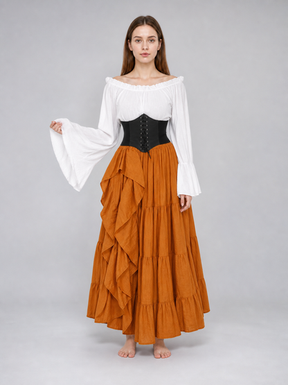 Historical Costume with Corset and Tiered Skirt