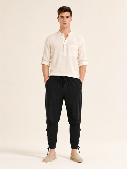 Men’s jogger pants with cuffs and drawstring