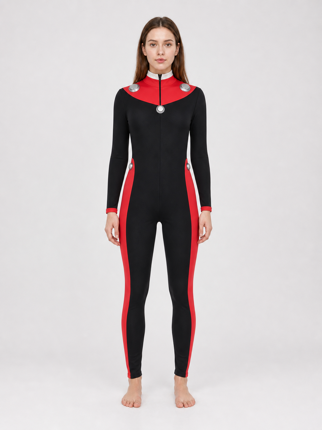 Scott Duval Cosplay Costume, Black and Red Jumpsuit