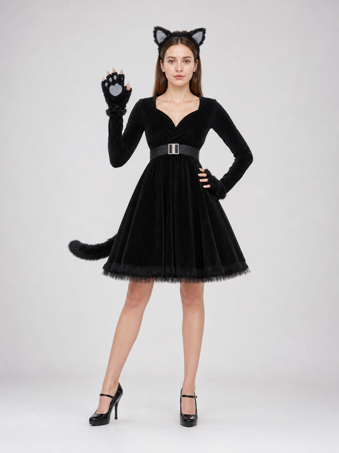 “Black Cat” costume dress for Halloween and cosplay