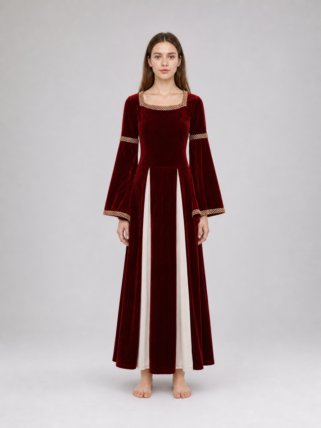 Medieval-Style Costume Dress with Sleeves
