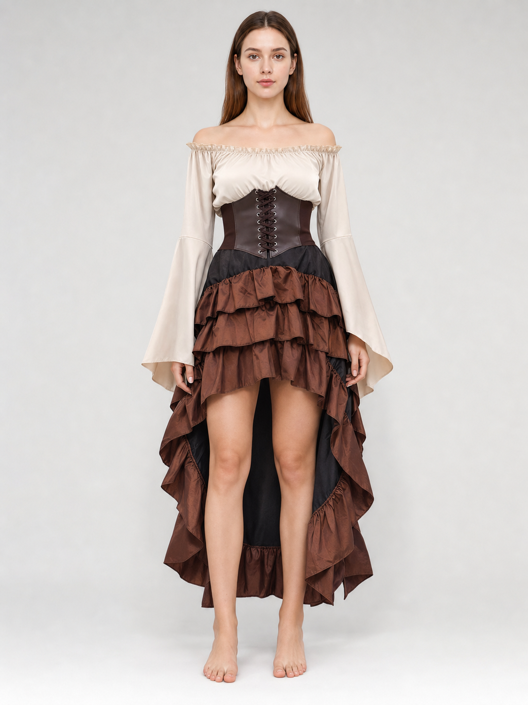 Pirate Costume with Corset and Skirt