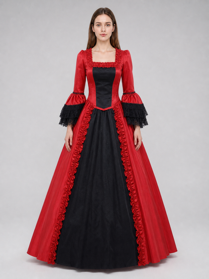 Gothic Lace Dress with Flared Sleeves