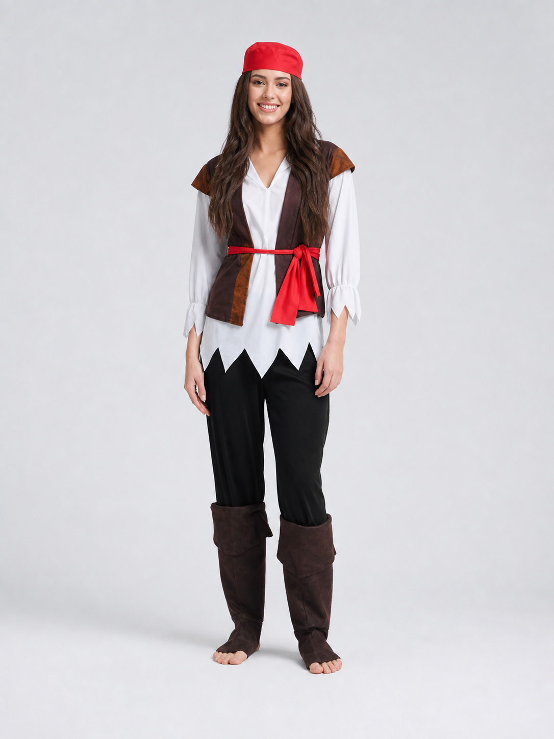 Pirate Costume with Vest and Accessories for Cosplay