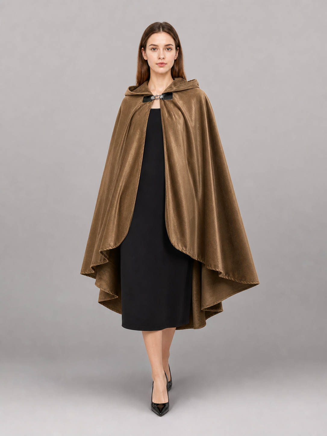 Brown Hooded Costume Cloak