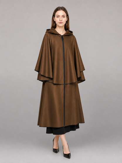 Brown Hooded Costume Cloak
