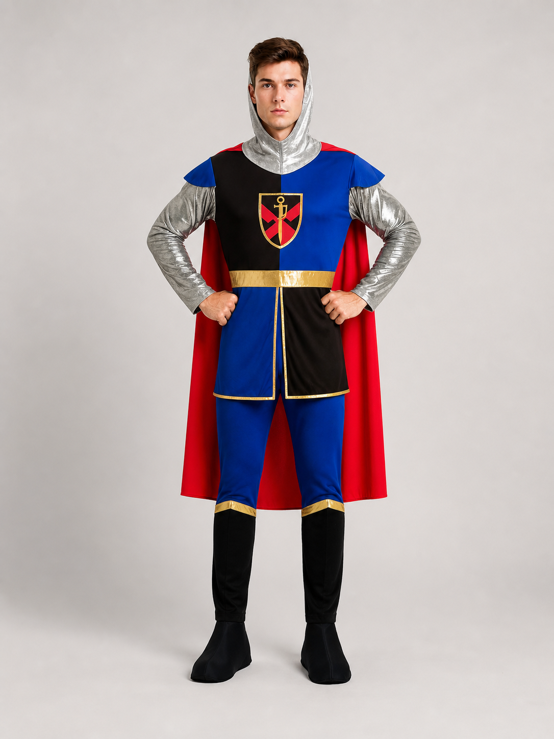 Crusader Cosplay Costume with Hood and Cloak