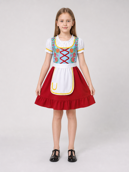 Carnival Costume Dress with Apron and Lacing