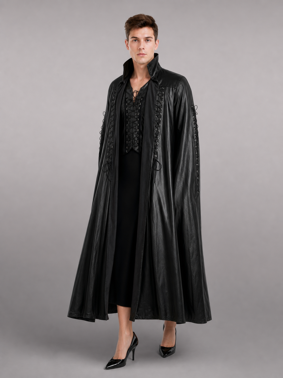 Black Gothic Cloak Costume for Cosplay
