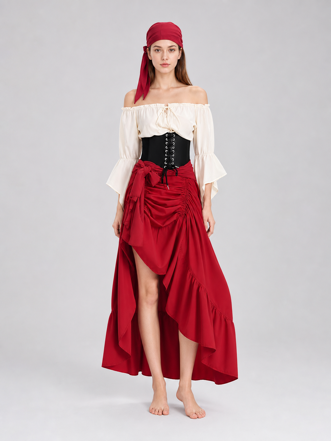 Pirate-style costume with corset