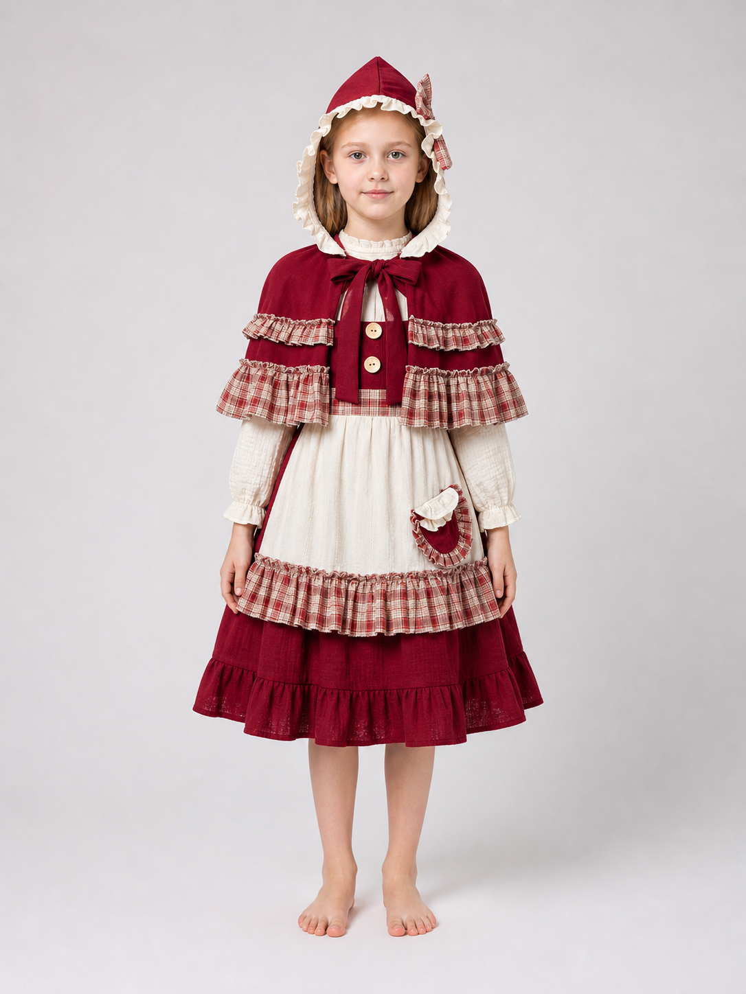 Little Red Riding Hood costume dress with hood