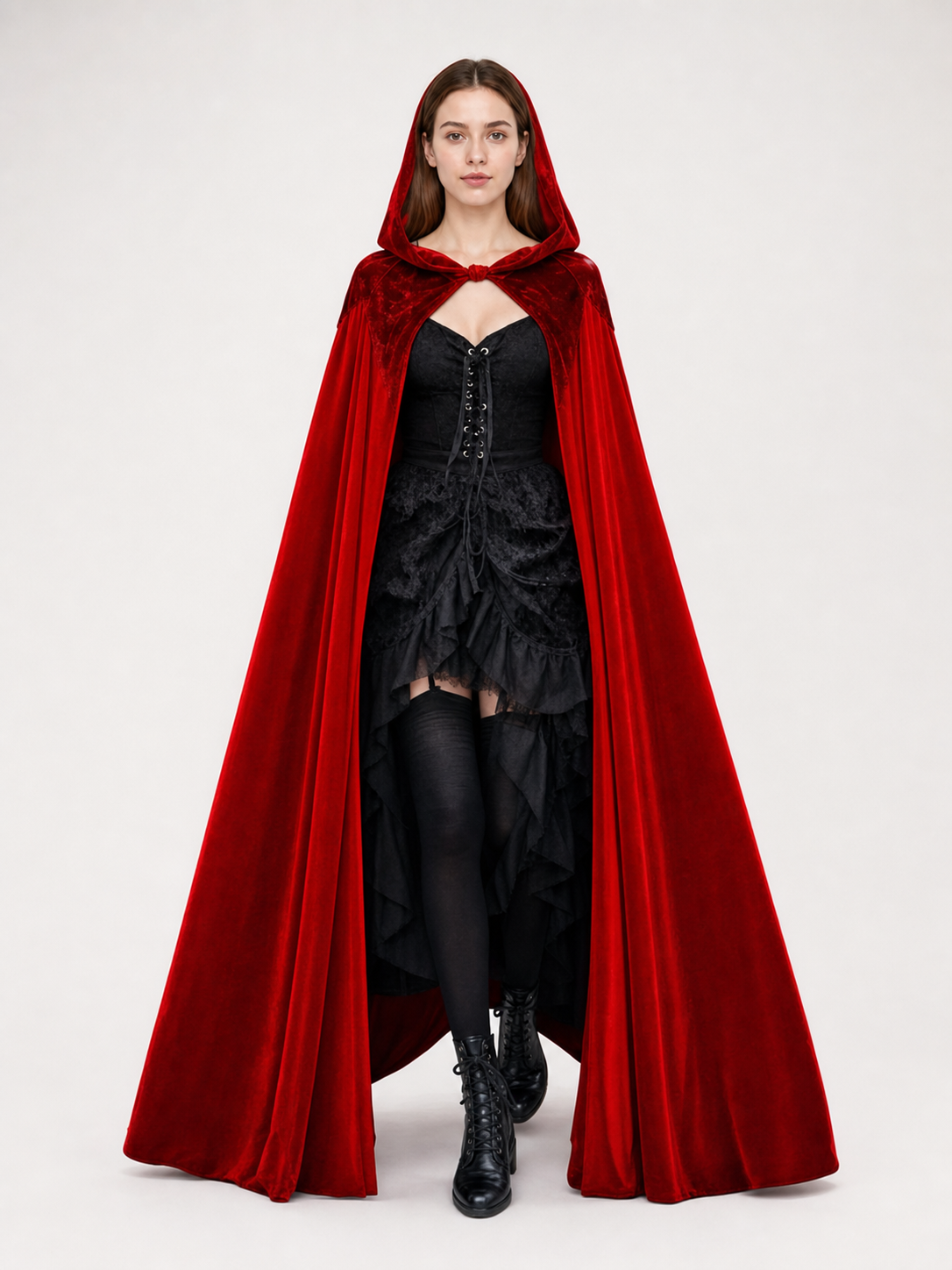 Red Hooded Carnival Cloak for Cosplay