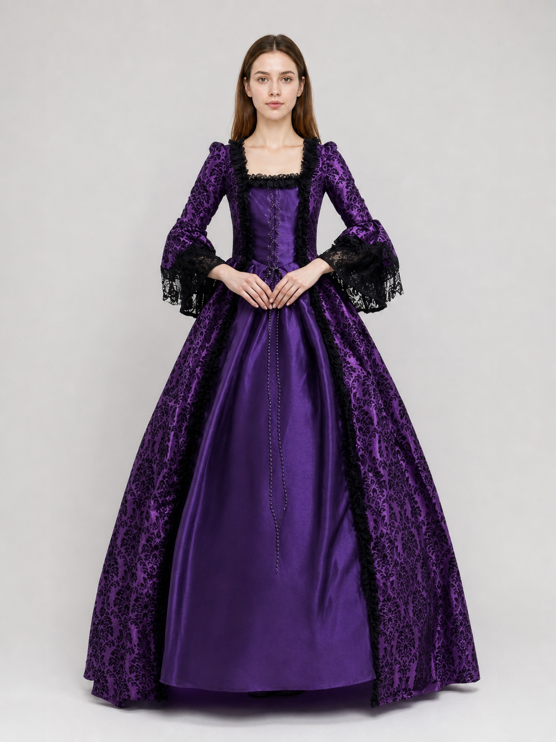 Victorian Dress with Lace and Long Sleeves main product view