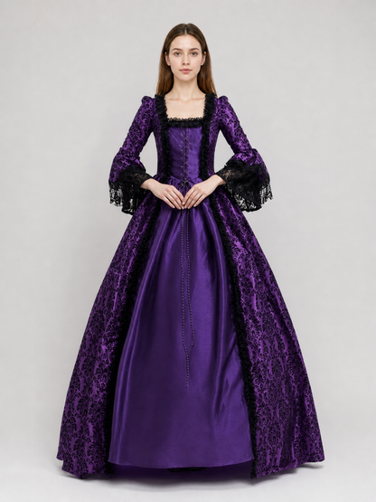 Victorian Dress with Lace and Long Sleeves main product view