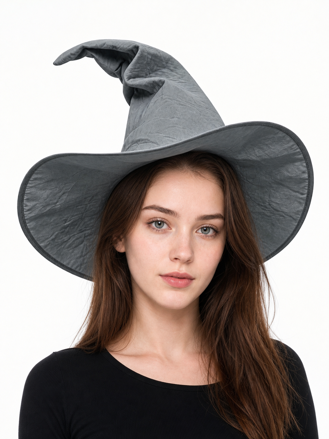 Dark Gray Carnival Witch Hat for Halloween