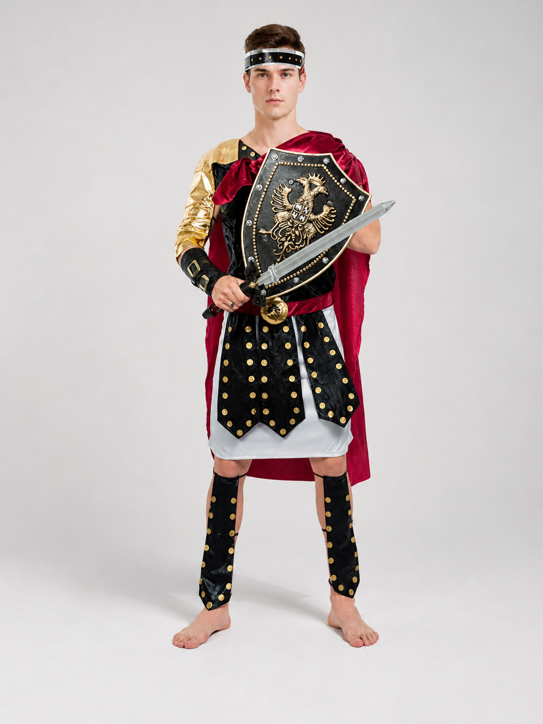 Roman Warrior Costume with Shield and Sword for Cosplay main product view
