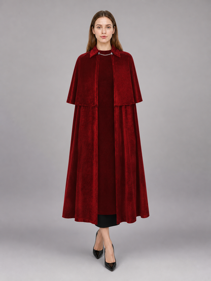 Long Burgundy Vampire Carnival Cape
