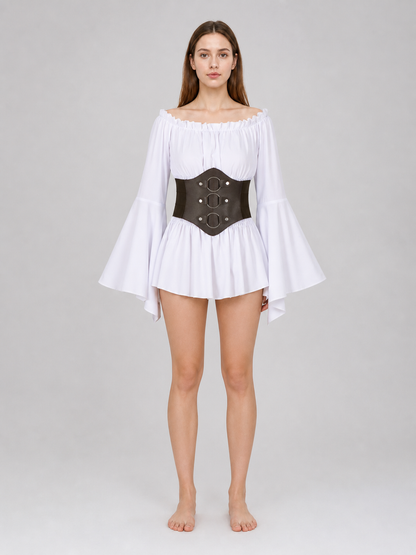 Off-the-Shoulder Cosplay Blouse with Belt