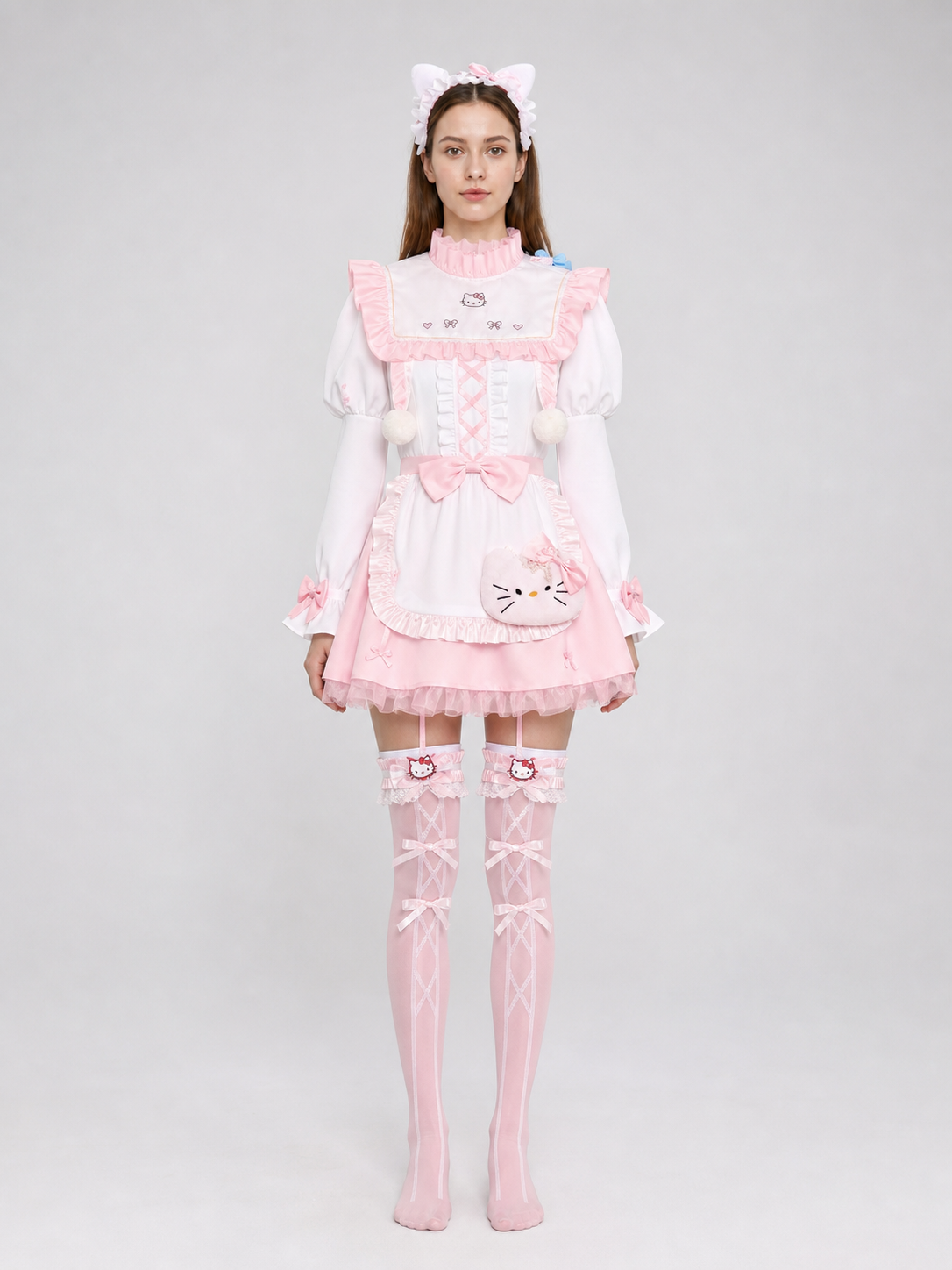 Emma Woods Hello Kitty Cosplay Costume with Accessories