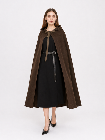 Brown carnival hood with tie