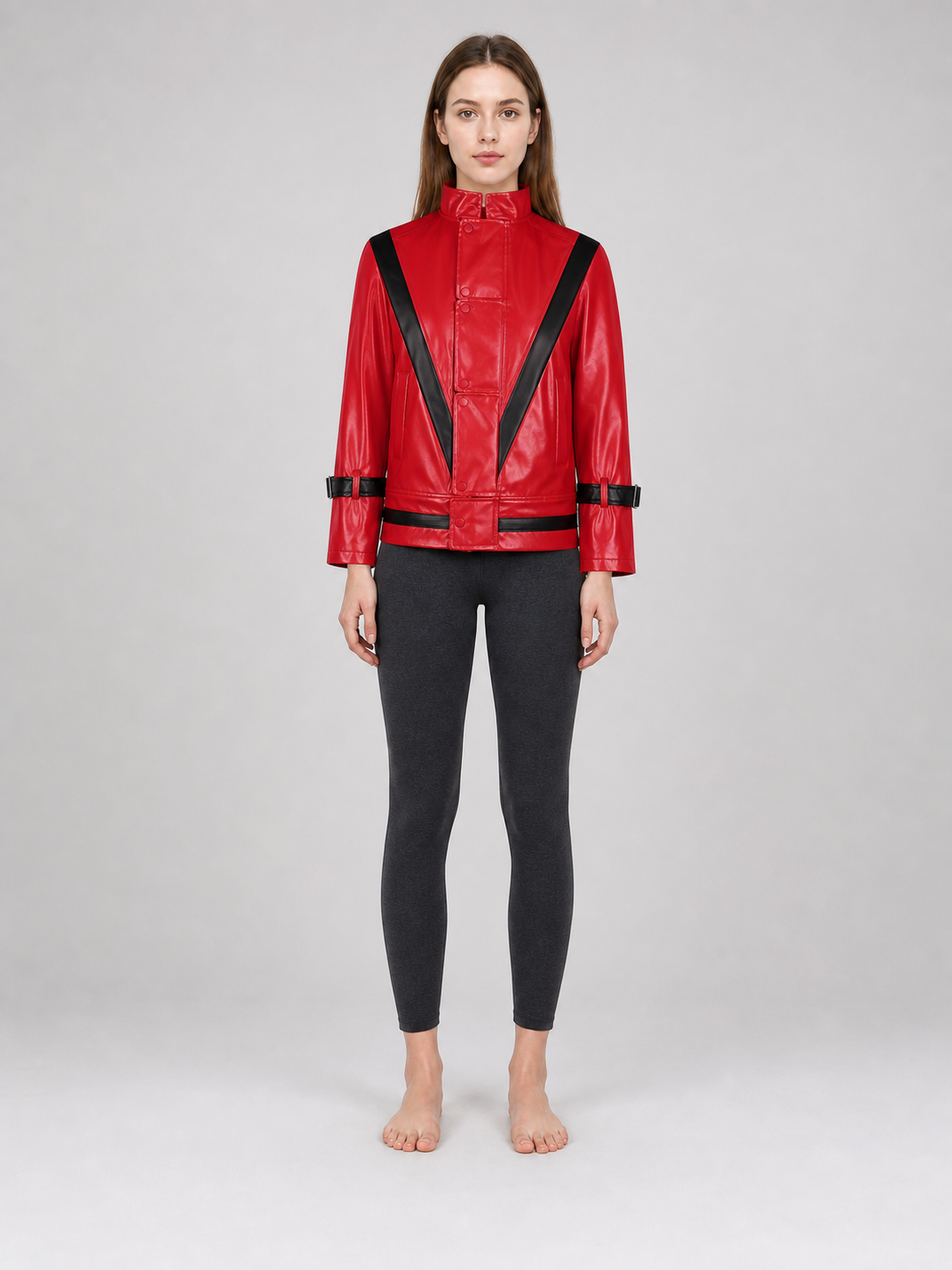 Red Michael Jackson-Style Cosplay Jacket