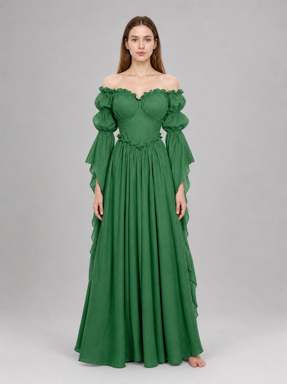 Green Vintage-Style Medieval Dress