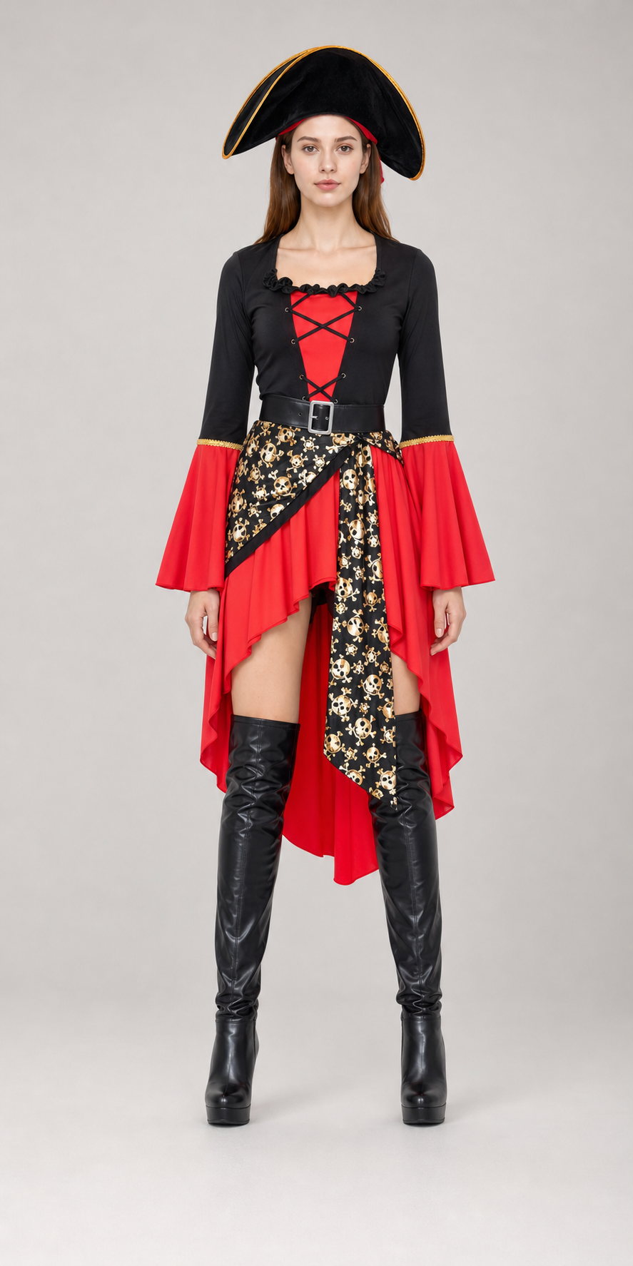 Red pirate costume for Halloween and cosplay