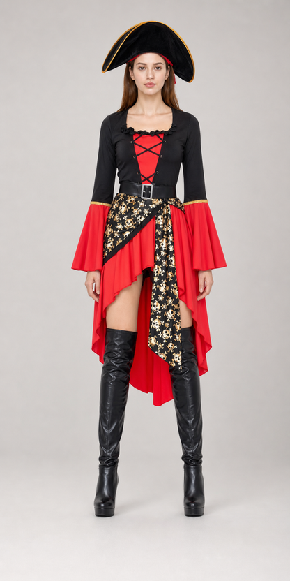 Red pirate costume for Halloween and cosplay
