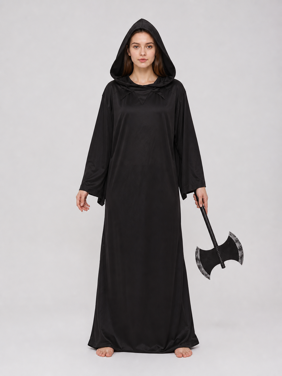Black Hooded Cloak for Halloween and Cosplay
