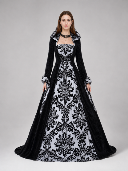Gothic Victorian-Style Hooded Dress