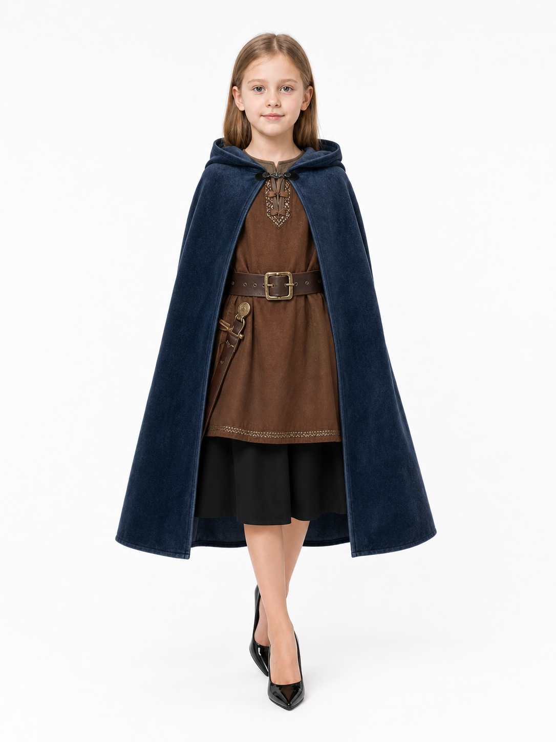 Blue Hooded Costume Cloak for Cosplay