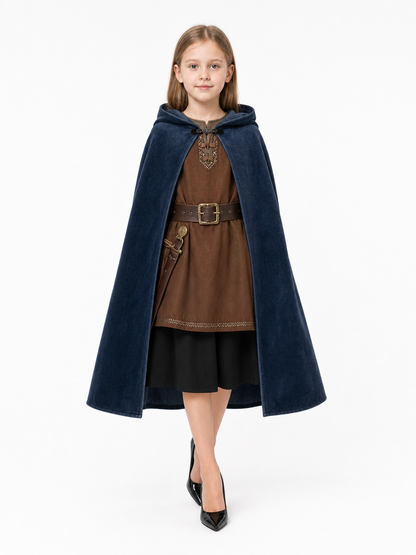 Blue Hooded Costume Cloak for Cosplay