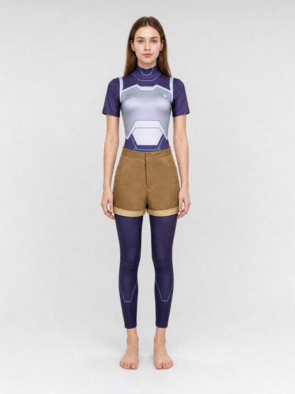 Zoe Cosplay Costume: Top, Shorts, and Leggings