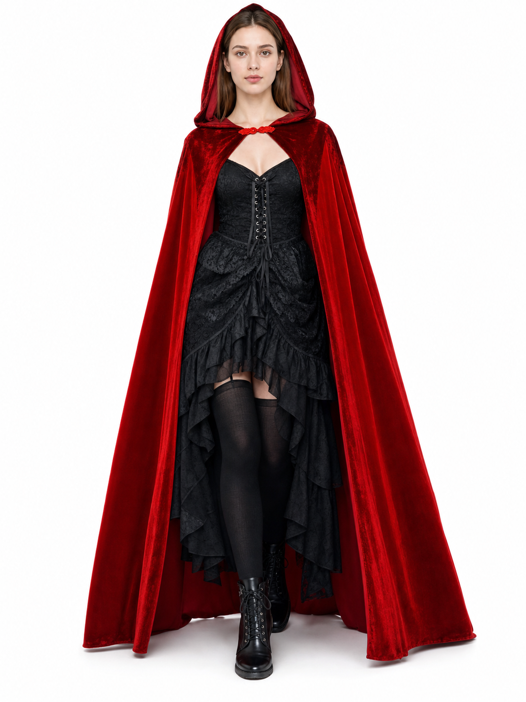 Red Hooded Carnival Cloak for Cosplay