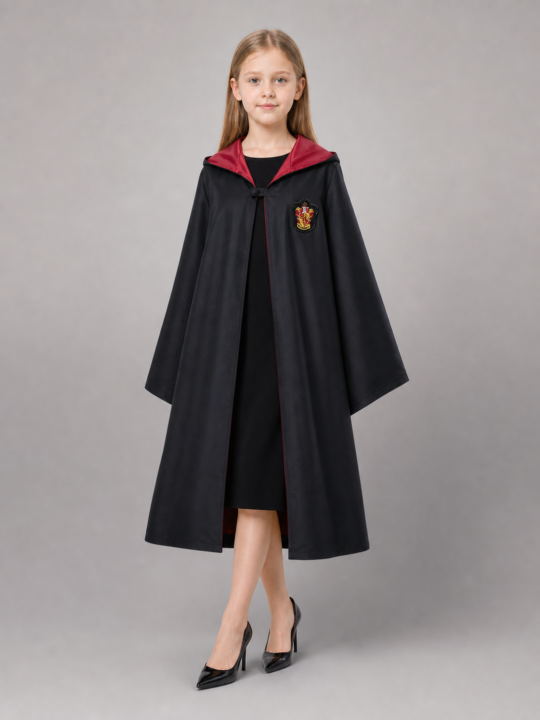 Black Hooded Carnival Cloak for Cosplay