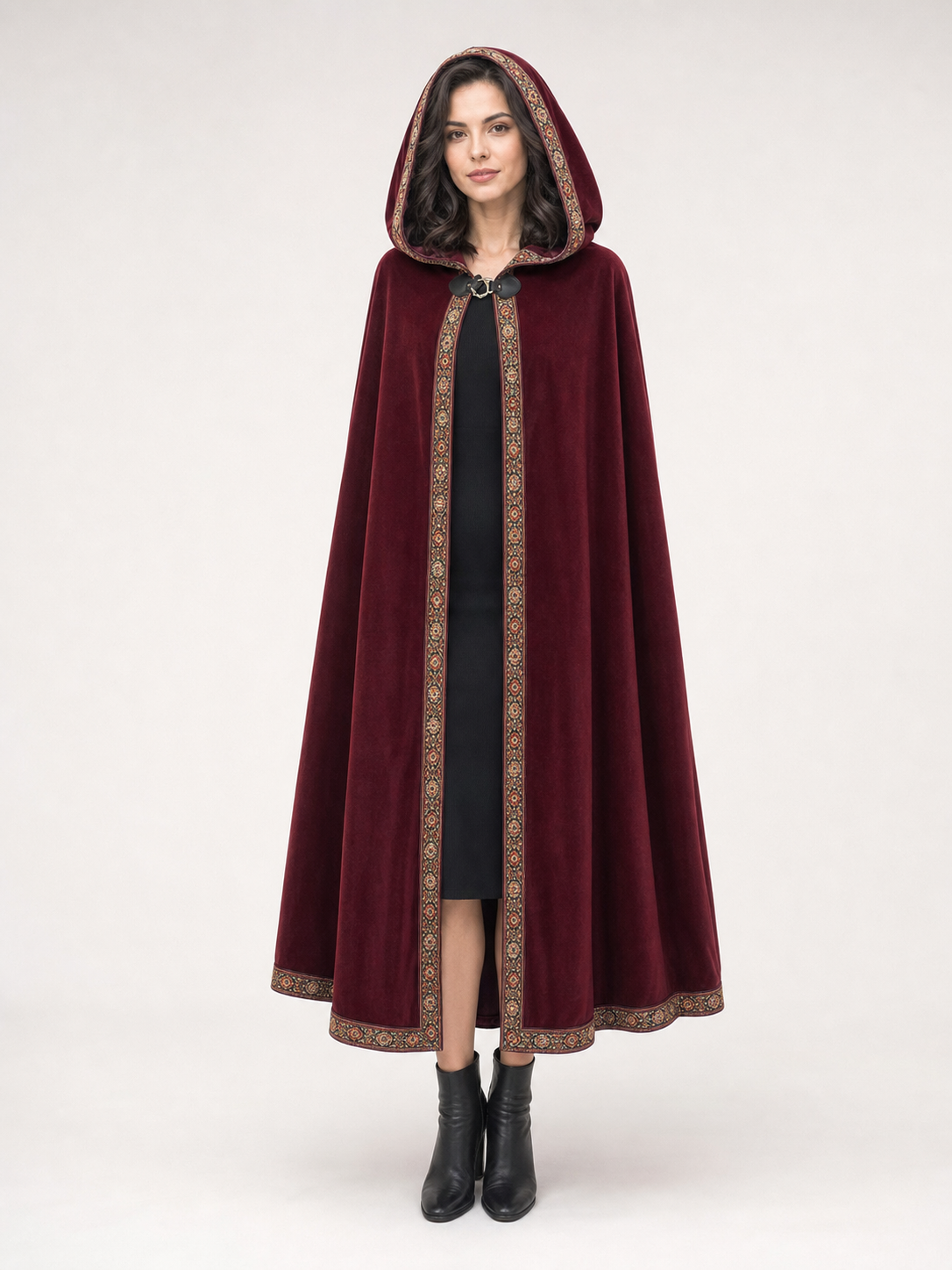 Brown Carnival Cloak with Hood