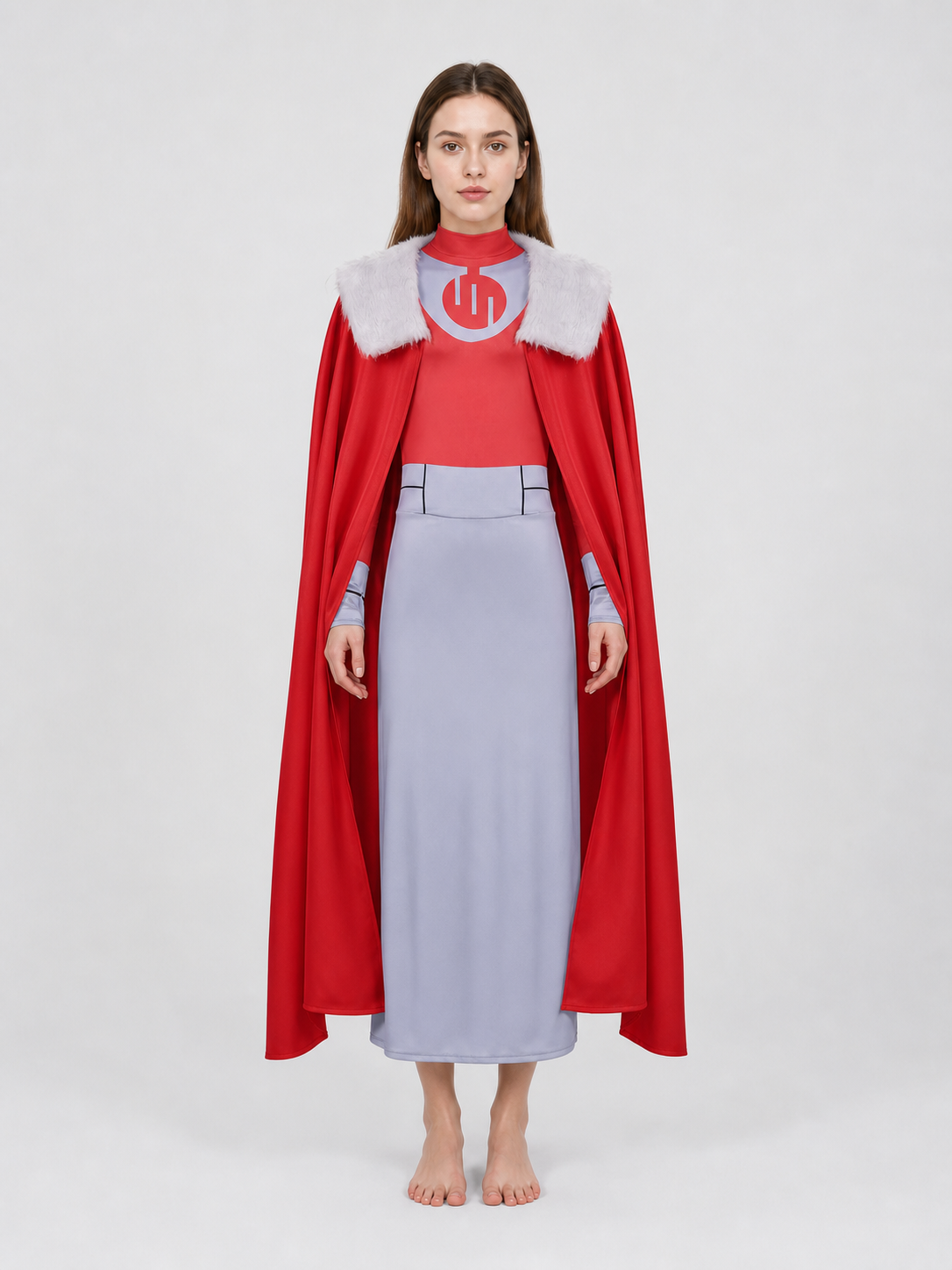 Thragg Cosplay Costume with Cape and High Collar