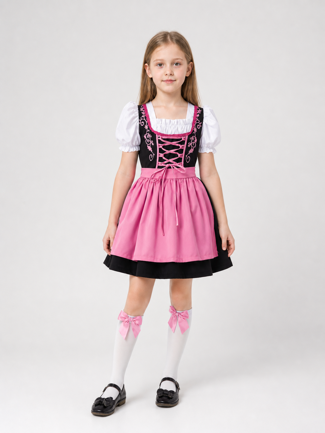 Children’s Carnival Costume: Dress, Apron, and Accessories